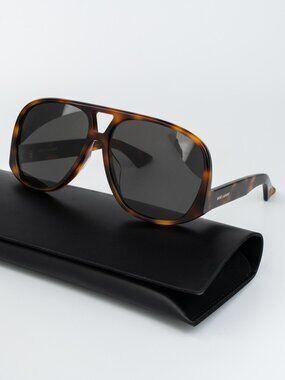 Saint Laurent Men Sunglasses Havana Square SL652/F SOLACE 002 NEW AUTHENTIC